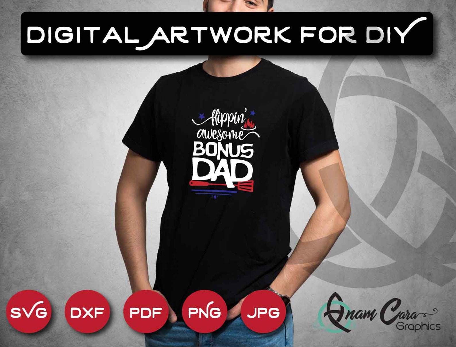 Flippin' Awesome Bonus Dad SVG Cut or Print Fun DIY Gift ...