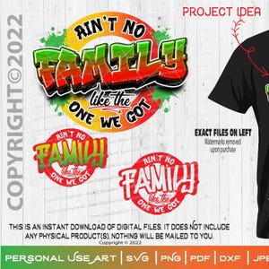 Ist keine Familie wie die, die wir Kreis haben - 3 Designs enthalten | Druck oder Schnitt DIYArt Familientreffen Baum 90er Jahre Rap Hip Hop Spaß Old School