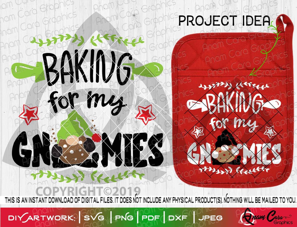 Baking for My Gnomies SVG Cut or Print Diyart Cute Garden | Etsy