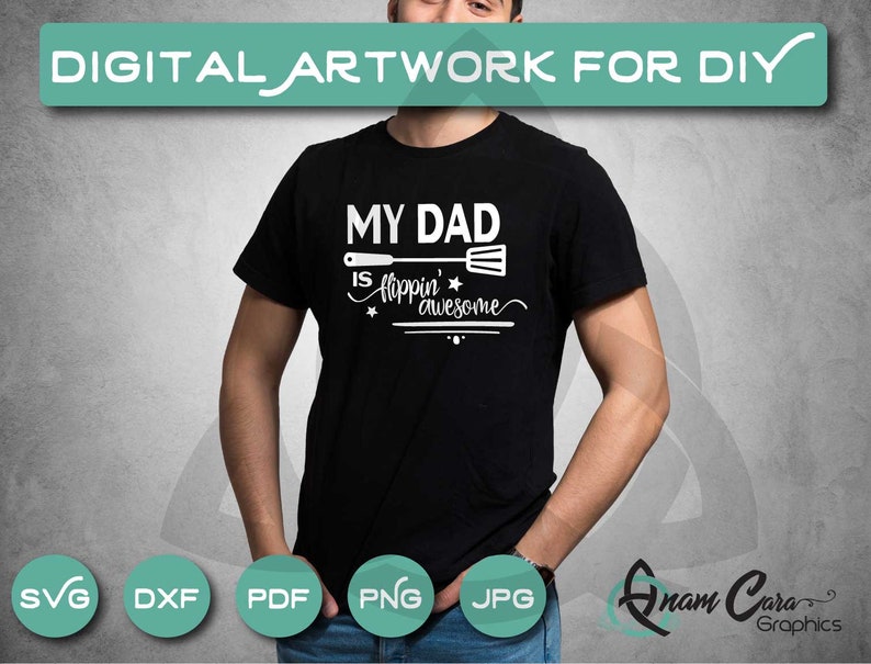 Download My Dad is Flippin' Awesome SVG Cut File or Print Fun | Etsy
