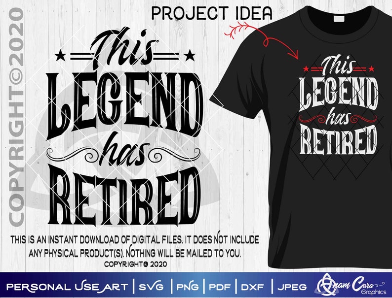 Download This Legend has Retired SVG Cut or Print DIYArt Funny | Etsy