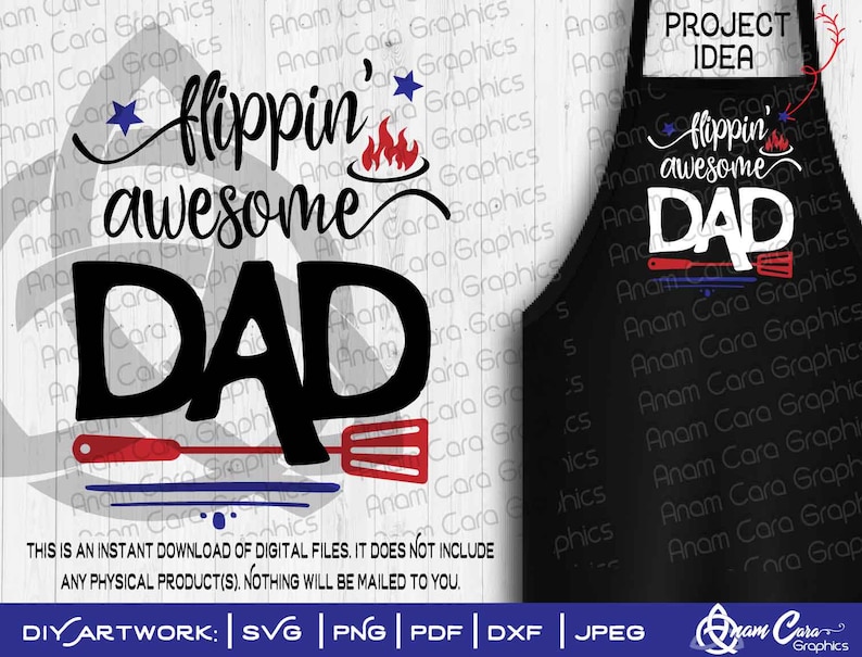 Download Flippin' Awesome Dad SVG Cut File or Print Fun Humorous | Etsy