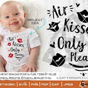 Alleen luchtkusjes alsjeblieft | SVG knippen of afdrukken kunst babyshower genderneutraal jongen meisje preemie NICU prematuur please don't kiss no kisses onesie®