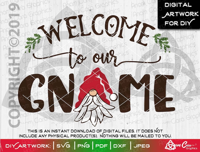 Download Welcome to our Gnome 04 SVG Cut or Print DIYArt Cute Gnome ...