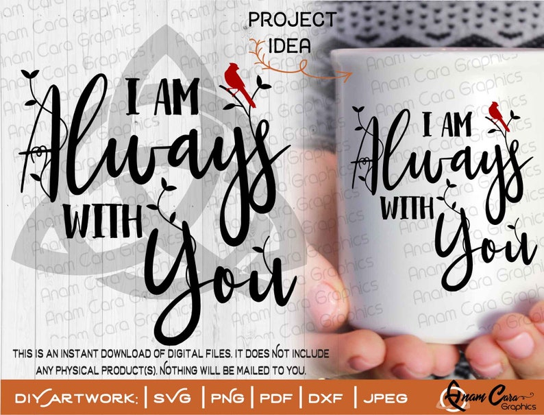 Download I am always With You SVG Cut or Print DIY Art Cardinal | Etsy