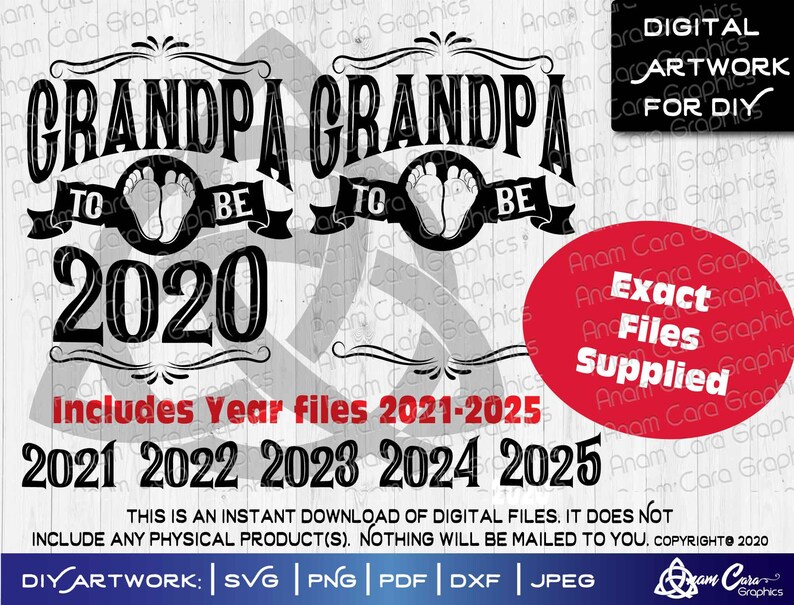 Grandpa To Be 20202025 SVG Cut or Print DIYArt Pregnancy Etsy