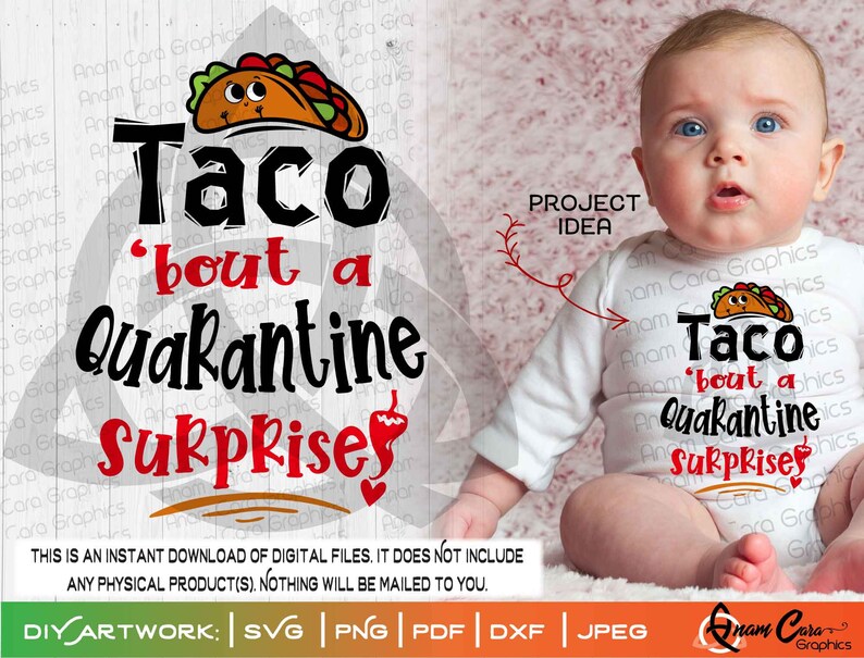 Download Taco 'bout a Quarantine Surprise SVG Cut or Print DIY | Etsy