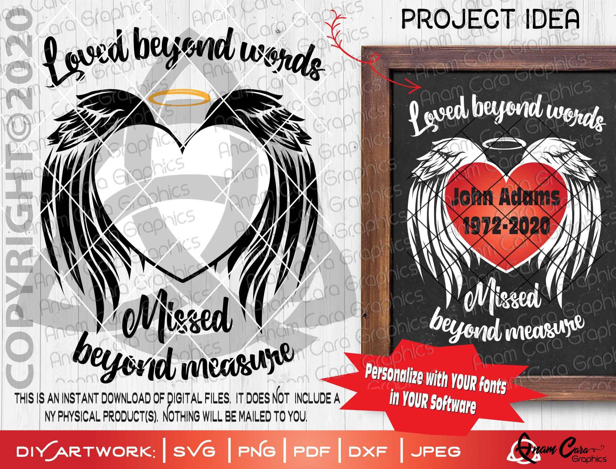 Loved Beyond Words Missed Beyond Measure Heart Angel Wings | Etsy