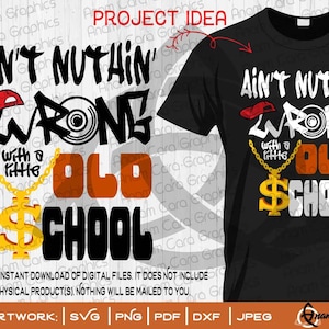 Ain't Nuthin 'Wrong mit ein wenig Old School Cut oder Print ART Retro Oldschool Rap Hood Hip Hop 80er 90er Memphis Streetwear Ghettoblaster