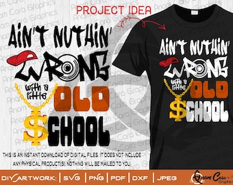 Ain't Nuthin' Wrong with a little Old School Cut or Print ART| Retro Old School Rap Hood Hip Hop 80's 90's Memphis Streetwear Boombox