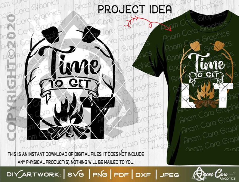 Download Time to Get Lit Campfire SVG Cut or Print Funny Camping | Etsy
