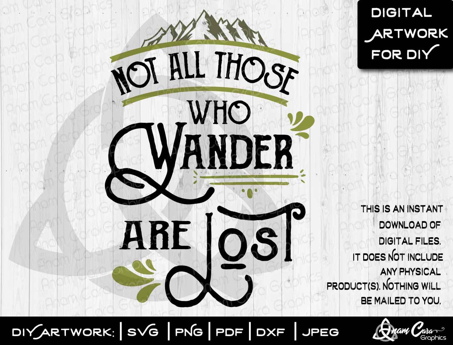 Not All Those Who Wander Are Lost SVG Cut OR Print DIY Art | Etsy