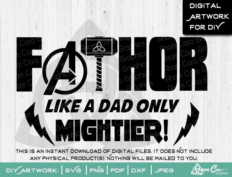 Download FaThor Like a Dad only Mightier SVG Cut or Print Super Dad ...