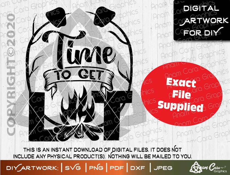 Download Time to Get Lit Campfire SVG Cut or Print Funny Camping | Etsy