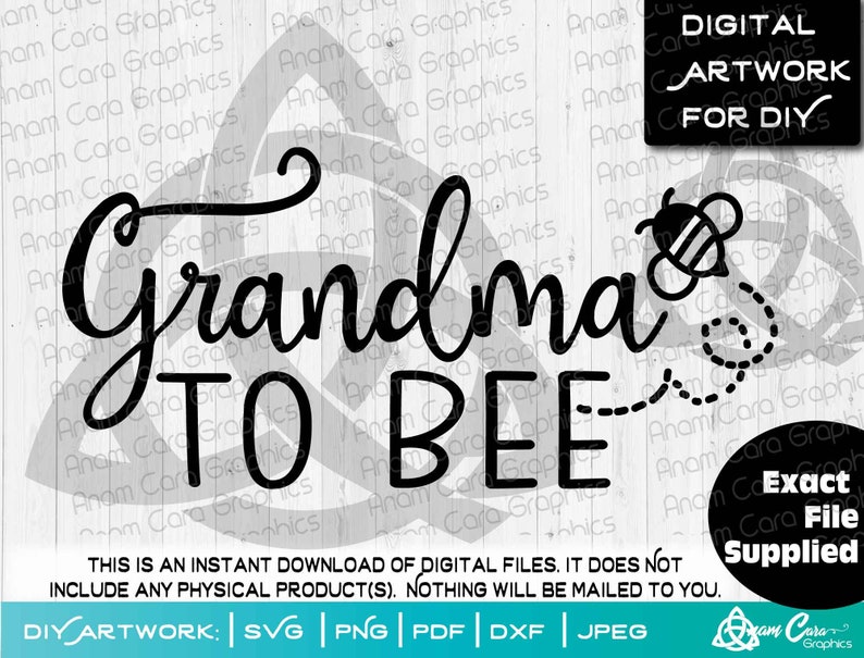 Download Grandma To Bee SVG Cut or Print DIYArt Baby Shower Gift | Etsy