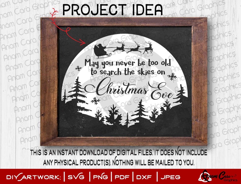 May You Never Be Too Old to Search the skies on Christmas Eve | Etsy