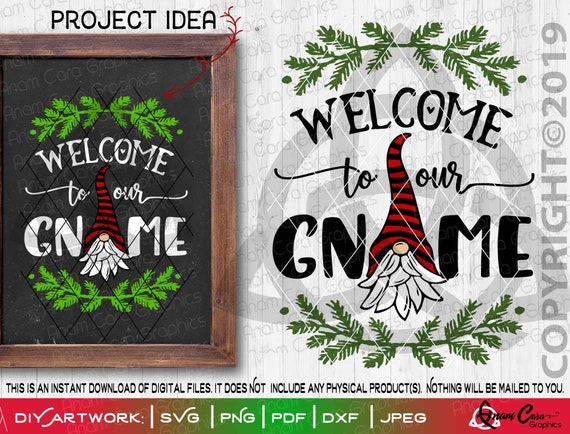 Download Welcome To Our Gnome Svg Cut Or Print Diyart Cute Gnome Etsy