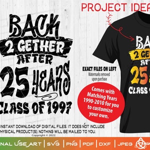 Di nuovo insieme dopo __ anni / Design digitale SVG, taglio o stampa / Riunione di classe della vecchia scuola 10 15 20 25 30 - Hip Hop scolastico degli anni '90, vecchia scuola
