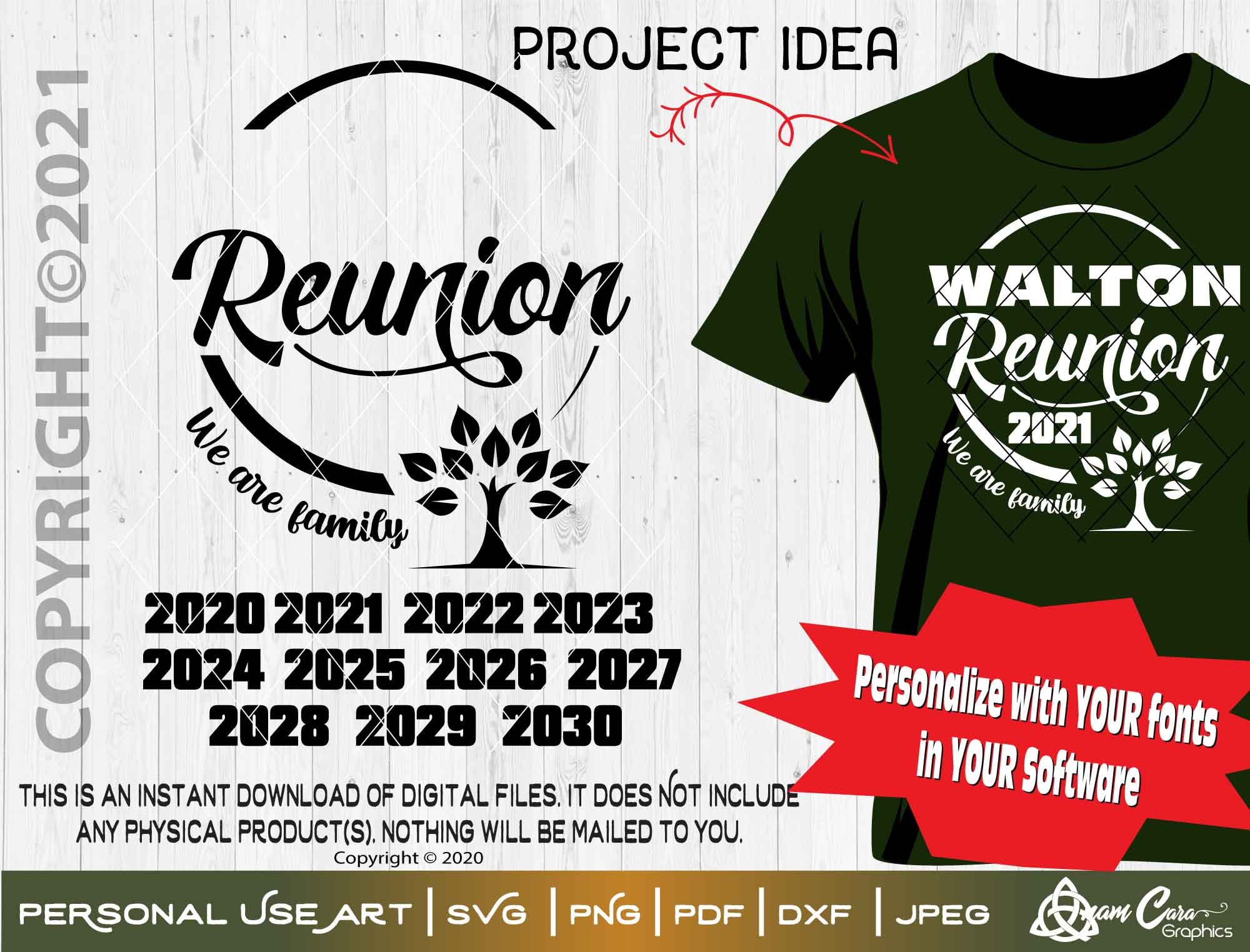 We are Family Reunion Cricle w Tree 2020 2021 2022 2023 | Etsy