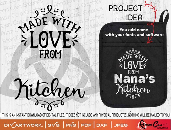 Download Made with love from ___ Kitchen SVG Cut or Print DIY Art ...