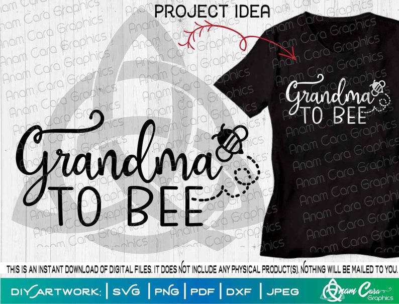 Download Grandma To Bee SVG Cut or Print DIYArt Baby Shower Gift | Etsy