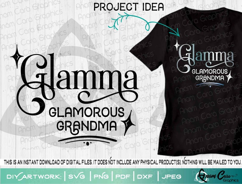 Download SVG Glamma Glamorous Grandma Cut or Print DIY Art Young | Etsy