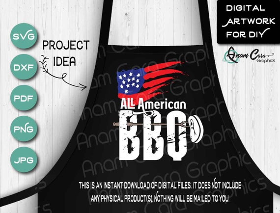All American Bbq Svg Cut Or Print Diy Art Patriotic Grill Etsy
