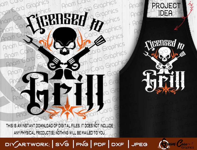 Download Licensed to Grill SVG Cut or Print DIY Art BBQ Grilling ...