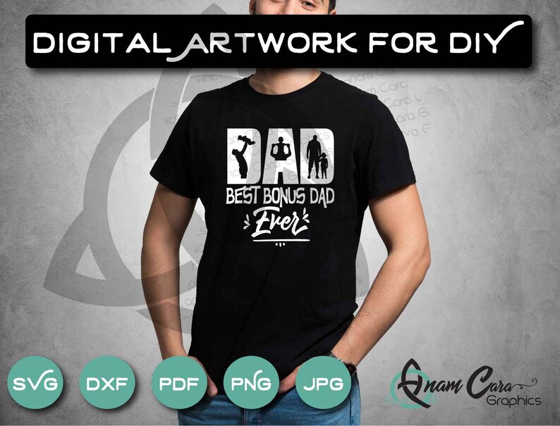 Download Best Bonus Dad Ever SVG Cut or Print Fun DIY Gift Birthday ...