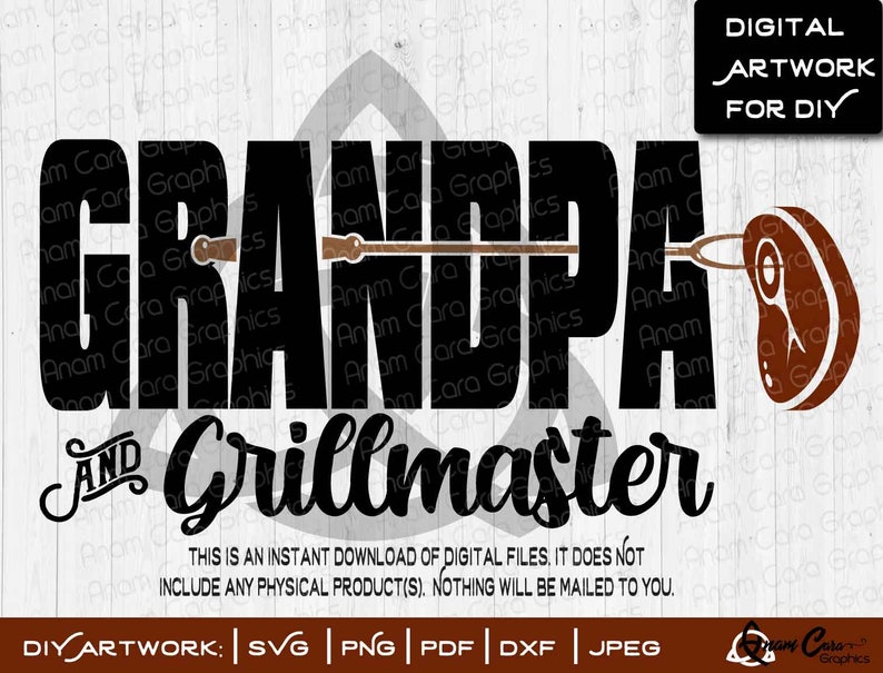 Download SVG Grandpa and Grillmaster Cut or Print DIY Art Fun BBQ ...