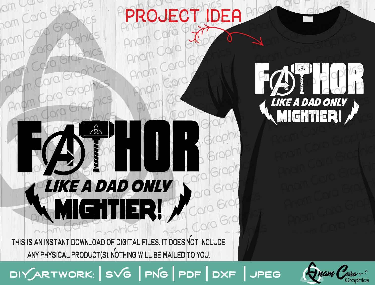 Download FaThor Like a Dad only Mightier SVG Cut or Print Super Dad ...