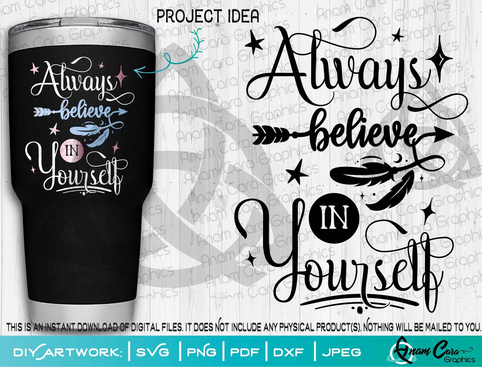 Always Believe in Yourself SVG Cut or Print DIY Art Inspire | Etsy