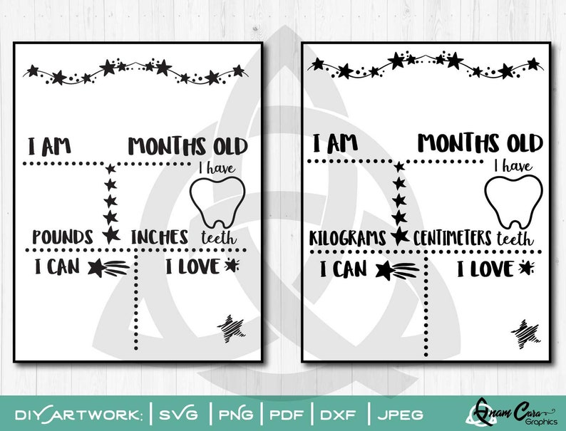 Download Baby Milestone DIY Artwork SVG Cut or print Gender Neutral ...
