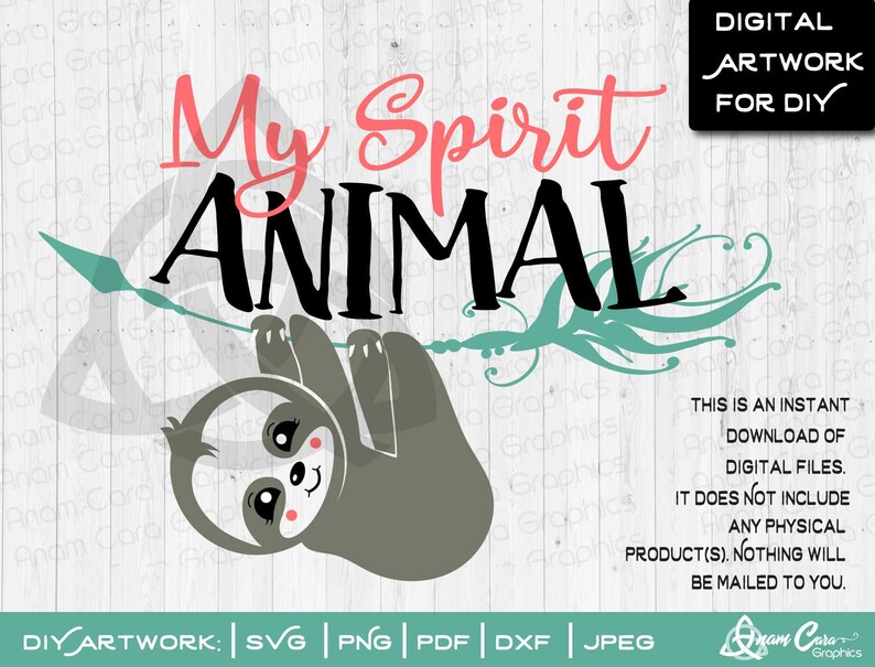 Download My Spirit Animal l Sloth Multi Layered SVG Cut File or ...