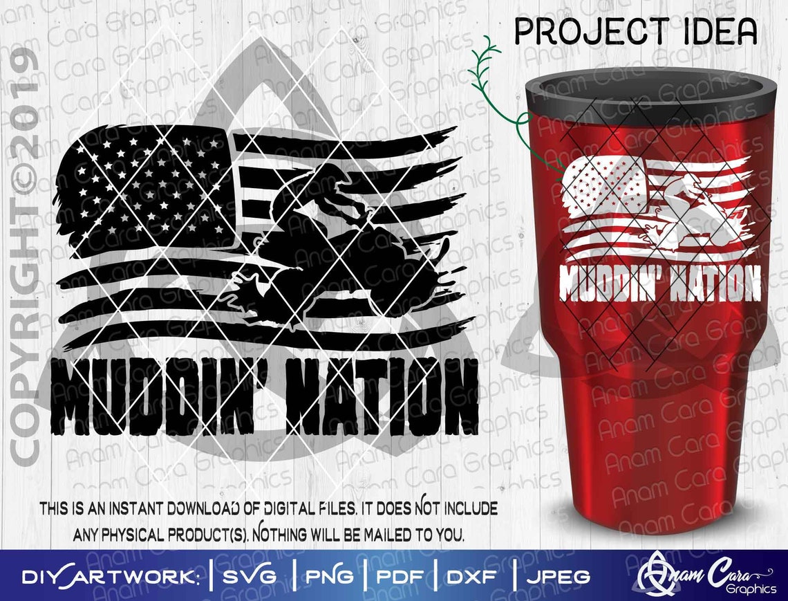 Muddin' Nation | SVG Cut or Print DIY Art|four Wheeler 4 Wheeler Quad ...