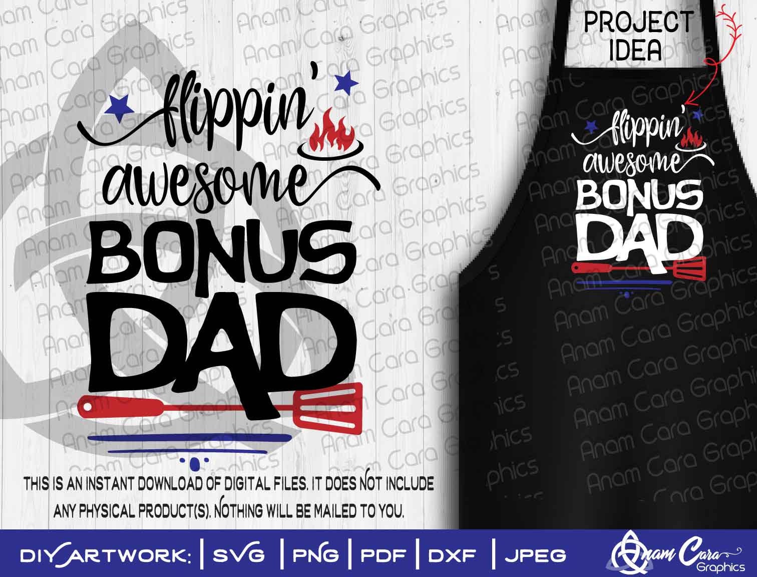 Download Flippin' Awesome Bonus Dad SVG Cut or Print Fun DIY Gift ...