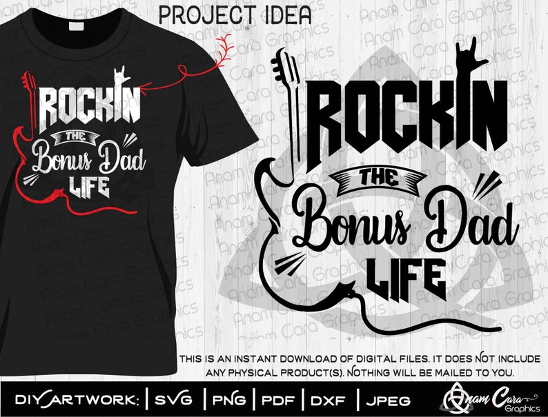 Download Rockin the Bonus Dad Life SVG Cut or Print DIY Art Awesome ...
