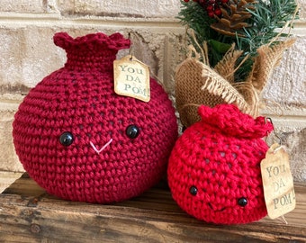 Pomegranate Plushie, Pomegranate Christmas Tree Ornament, Christmas Tiered Tray Decor, Stocking Stuffers for Mom, Christmas Gift for Teacher
