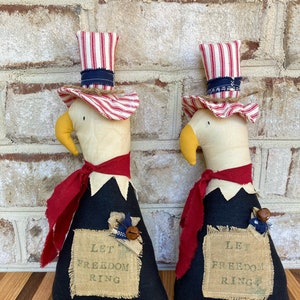 Primitive Eagle Doll, Patriotic Tiered Tray Decor, July 4th Decorations, Bald Eagle Decor, Birthday Gift for Dad, Veteran Gift Idea