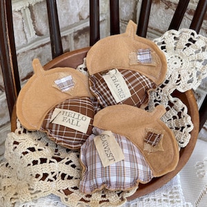 Acorn Bowl Fillers, Fabric Acorns Decor, Fall Dough Bowl Fillers, Primitive Acorns, Farmhouse Fall Decor, Acorns, Thanksgiving Hostess Gift