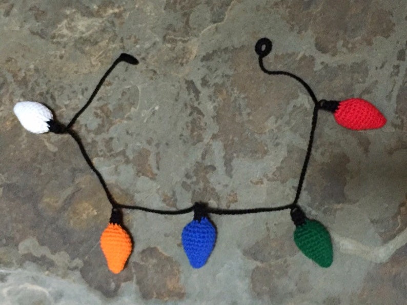Christmas Light Bulb Garland Crochet String of Lights Etsy UK