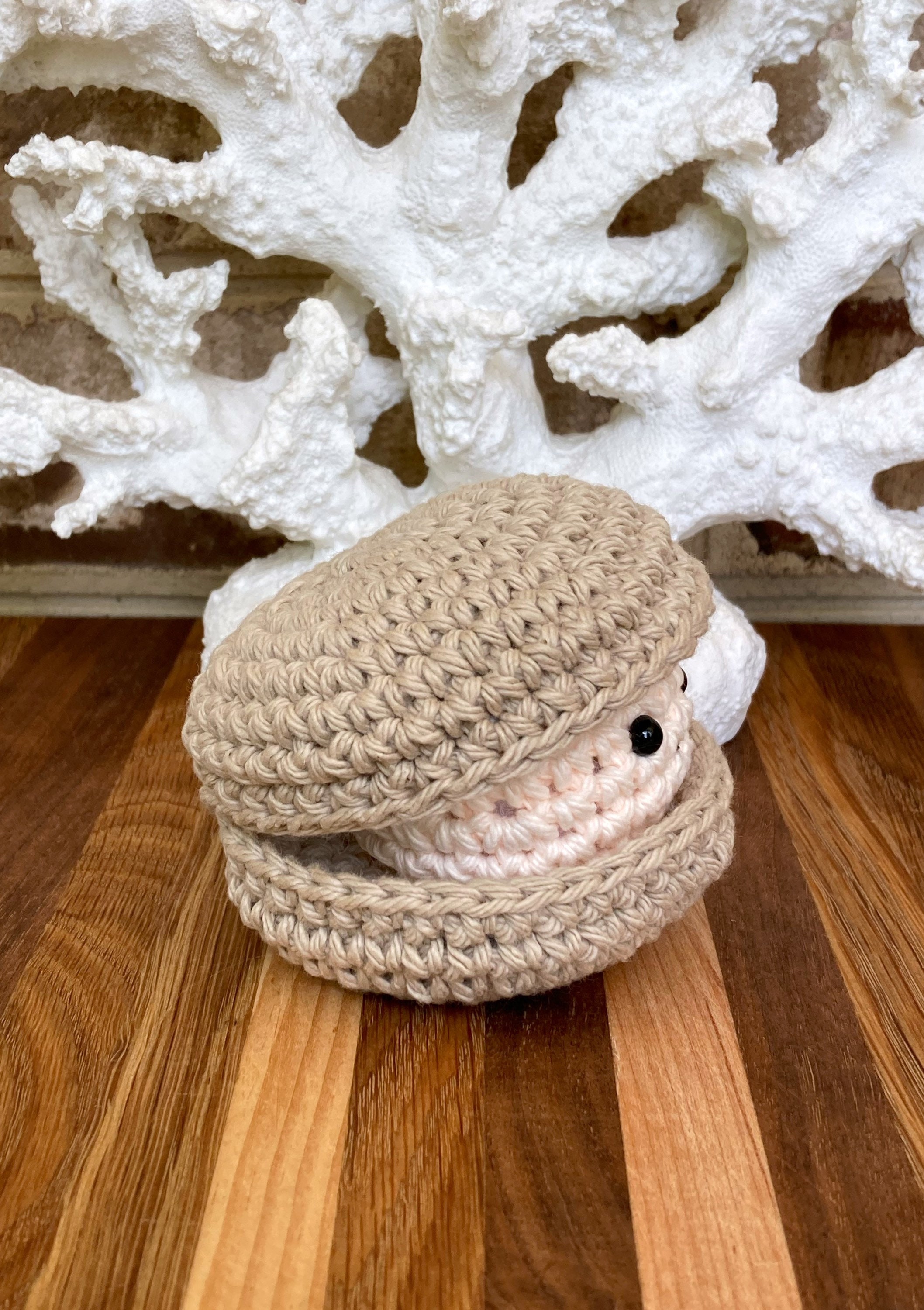 Clam Shell Cubbies Clam Shell Plushie, Kawaiis Seashells, Clam Fidget, Crochet Clam Plush ...