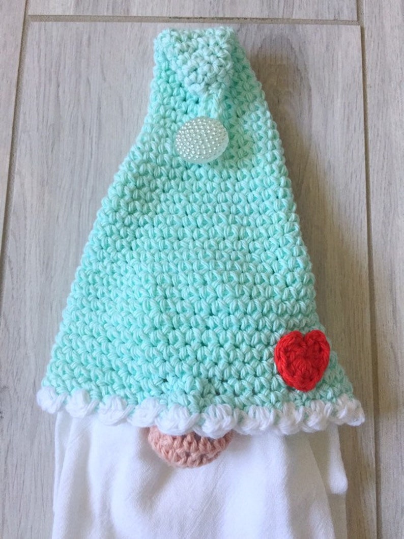 Tomte Valentines Gnome Towel Topper Scandinavian Gnome Crochet Kitchen