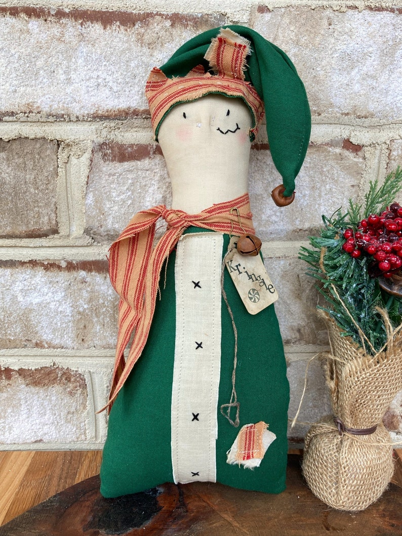 Primitive Elf Doll, Christmas Elf Doll, Primitive Christmas Decor ...