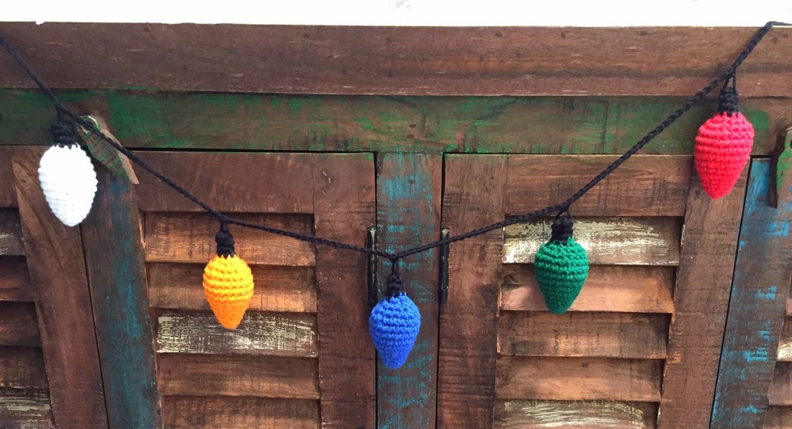 Crochet Christmas Light Bulb Garland String of Lights Etsy