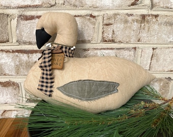 Primitive Goose, Canadian Goose Decor, Folk Art Doll, Goose Gifts, Farmhouse Winter Decor, Winter Shelf Sitter, Housewarming Gift First Home