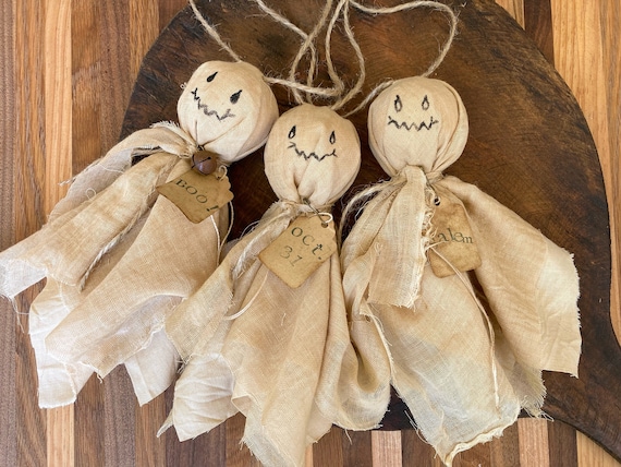 Ghost Ornaments Halloween Tree Ornaments Primitive Ghosts Primitive Halloween Decor Halloween Mantle Decor Halloween Gifts for Women Etsy