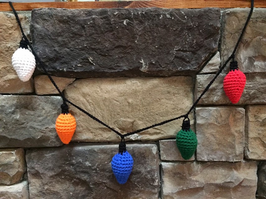 Christmas Light Bulb Garland Crochet String of Lights Etsy UK
