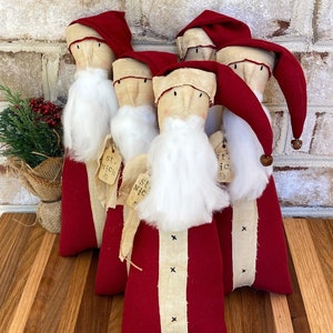 Primitive Santa Doll, Grungy Santa, Prim Christmas Decor, Primitive Saint Nicholas, Christmas Tiered Tray Decor, Christmas Gifts for Mom