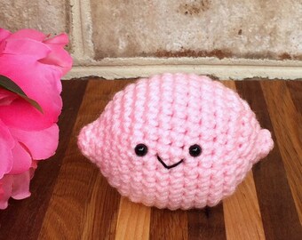 Pink Lemon, Lemon Plushie , Kawaii Lemon, Lemon Tiered Tray Decor, Pink Lemonade, Get Well Gift For Friend, Breast Cancer Gifts for Women